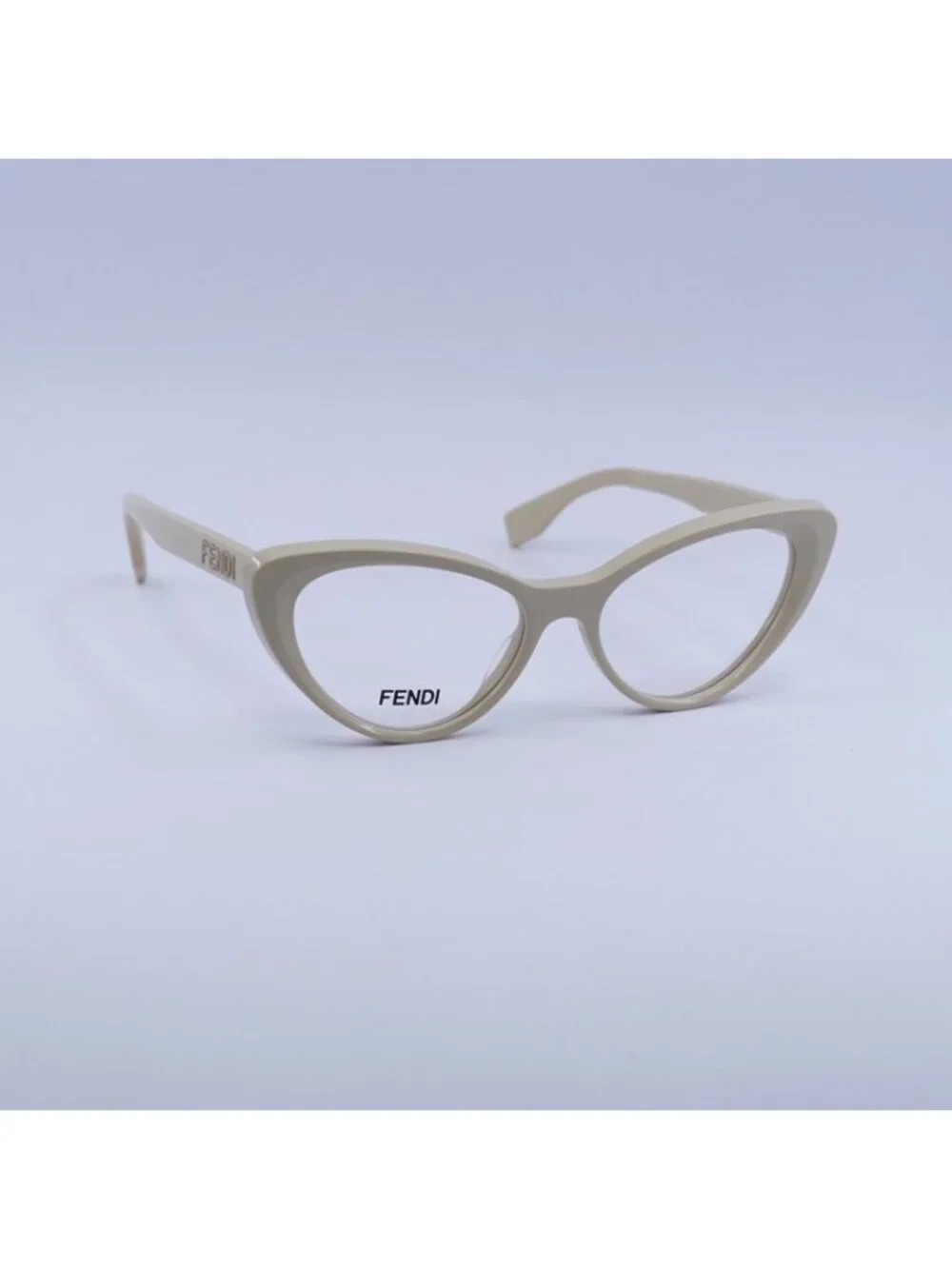 Fendi FE50075I 057 Eyeglasses Shiny Beige 53mm Cat Eye Frame